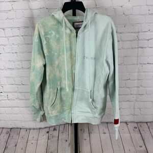 CHNGE Teal Tie Dye Zip Up Hoodie Size Small